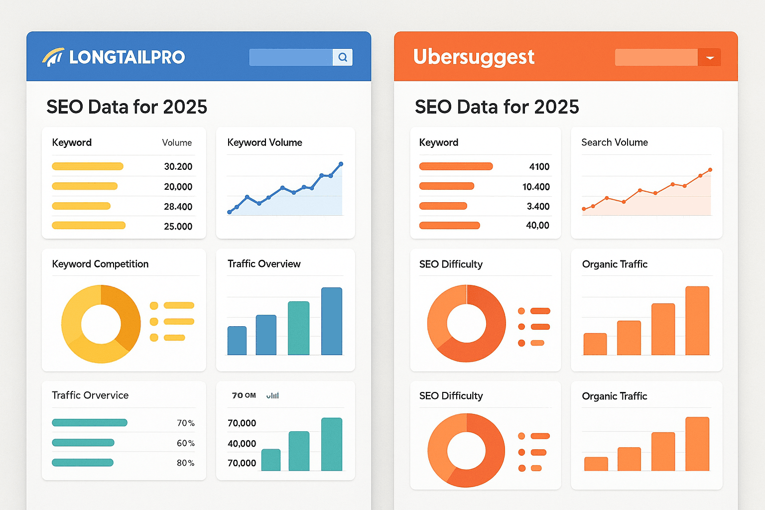 découvrez notre comparatif détaillé entre ubersuggest et longtailpro, deux outils incontournables pour optimiser votre stratégie seo en 2025. analysez les fonctionnalités, les tarifs et les performances pour choisir celui qui répondra le mieux à vos besoins en référencement.