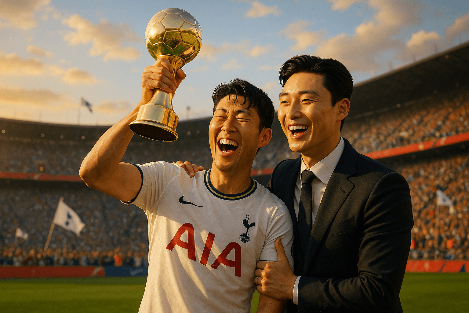 découvrez la réaction touchante de park seo joon alors qu'il célèbre le premier trophée de carrière de son heung min, une rencontre émouvante entre deux icônes du sport coréen. ne manquez pas ce moment inoubliable qui souligne l'amitié et la passion du football.